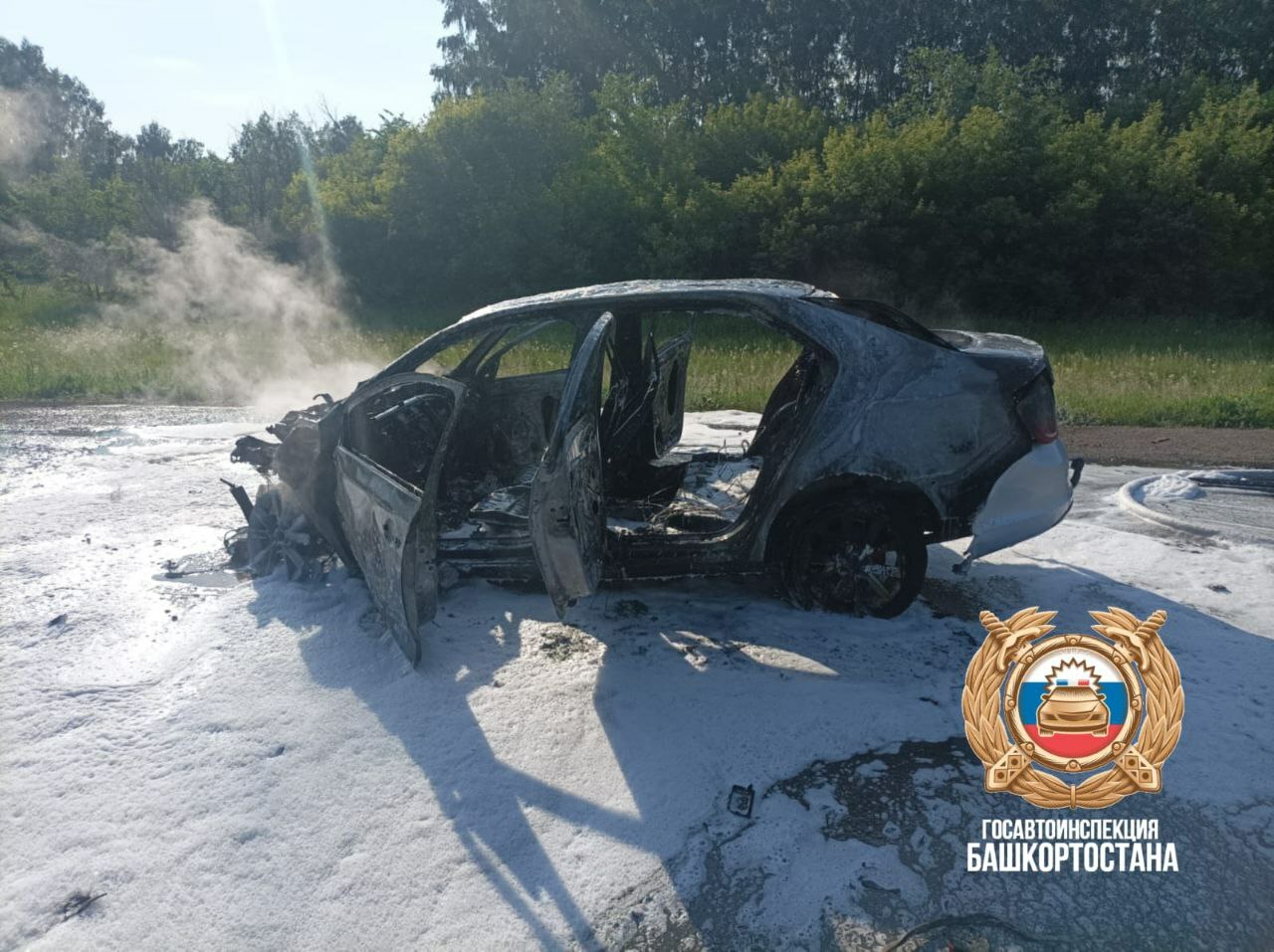 Ҡаты бәрелештән һуң янып киткән...