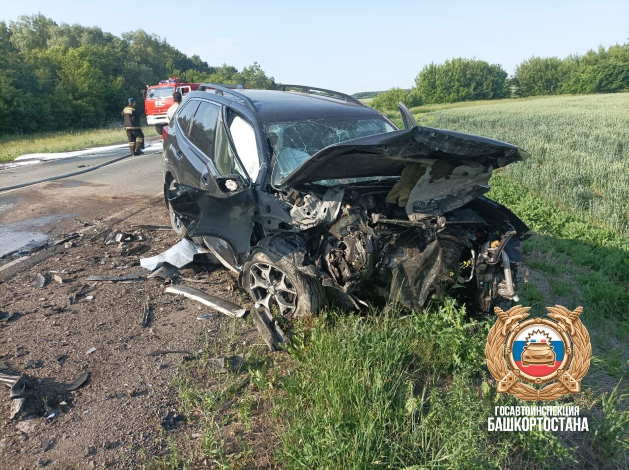 Ҡаты бәрелештән һуң янып киткән...